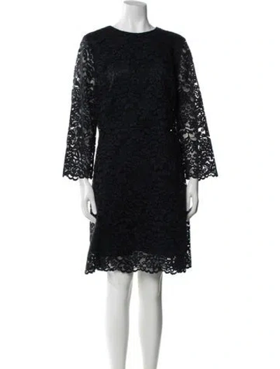 Pre-owned Tory Burch Lace Pattern Knee-length Dress In Blue