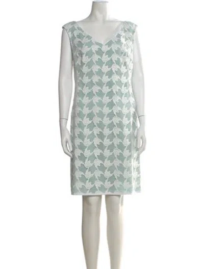 Pre-owned Tory Burch Lace Pattern Knee-length Dress In Green