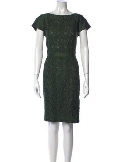 Pre-owned Tory Burch Lace Pattern Knee-length Dress In Green