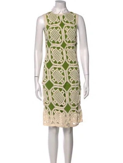 Pre-owned Tory Burch Lace Pattern Knee-length Dress In Multi
