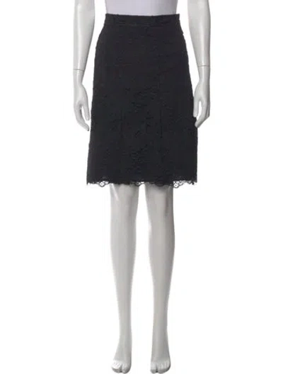 Pre-owned Tory Burch Lace Pattern Knee-length Skirt In Black