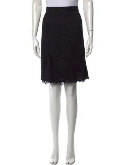 Pre-owned Tory Burch Lace Pattern Knee-length Skirt In Black