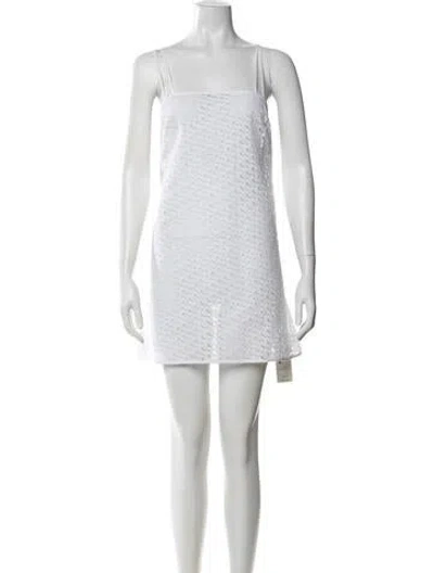 Pre-owned Tory Burch Lace Pattern Mini Dress In Black/white