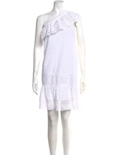 Pre-owned Tory Burch Lace Pattern Mini Dress W/ Tags In White