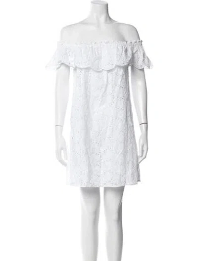Pre-owned Tory Burch Lace Pattern Mini Dress W/ Tags In White