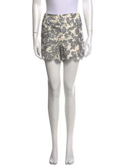 Pre-owned Tory Burch Lace Pattern Mini Shorts W/ Tags In Neutrals