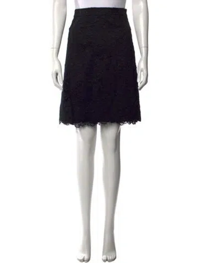 Pre-owned Tory Burch Lace Pattern Mini Skirt In Black