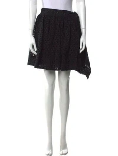 Pre-owned Tory Burch Lace Pattern Mini Skirt In Black