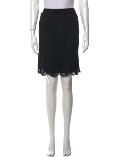 Pre-owned Tory Burch Lace Pattern Mini Skirt In Black