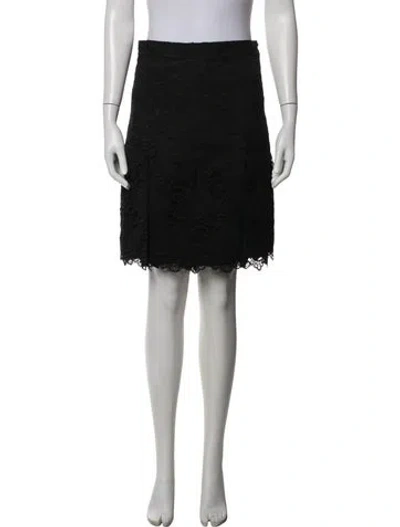 Pre-owned Tory Burch Lace Pattern Mini Skirt In Black