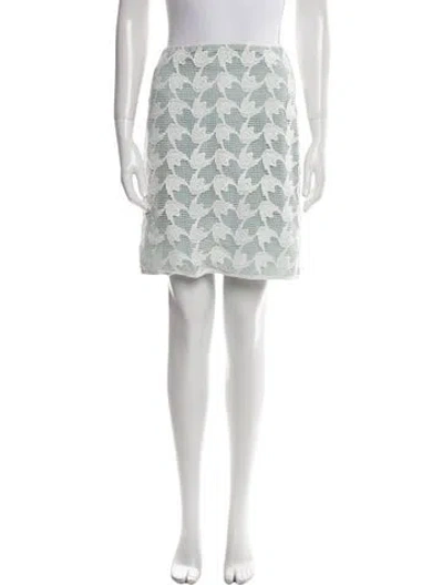 Pre-owned Tory Burch Lace Pattern Mini Skirt In Blue