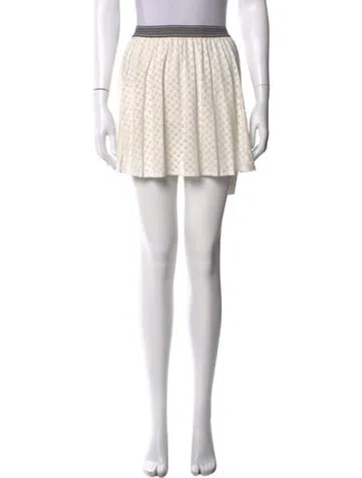 Pre-owned Tory Burch Lace Pattern Mini Skirt In Metallic
