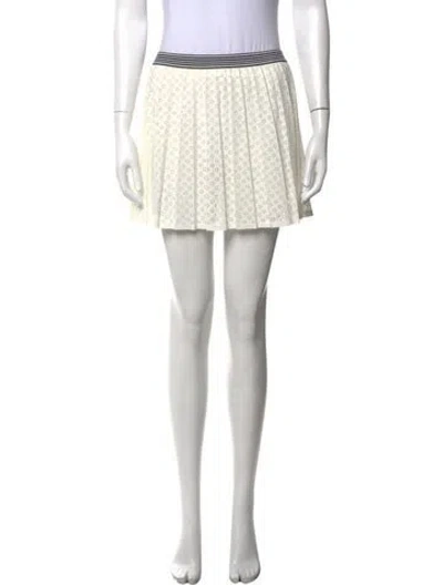 Pre-owned Tory Burch Lace Pattern Mini Skirt In Neutrals