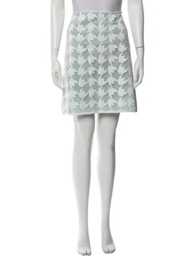 Pre-owned Tory Burch Lace Pattern Mini Skirt In White