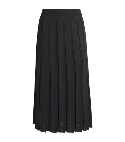 Tory Burch Lace Pleated Midi Skirt In Black