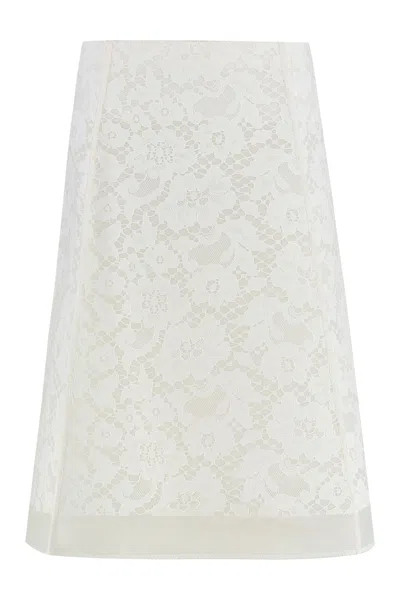 Tory Burch Lace Skirt In White