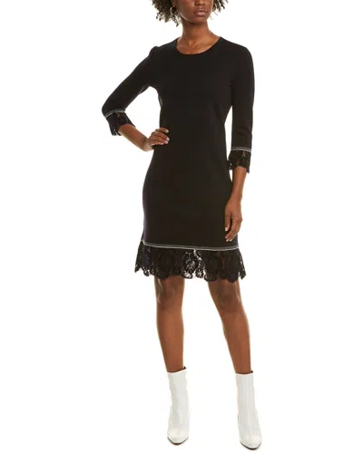 Tory Burch Lace-trim Wool Sweaterdress In Blue