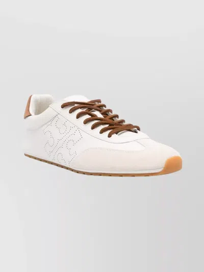 TORY BURCH LACE-UP FOOTWEAR FEATURING CONTRASTING HEEL