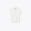Tory Burch Lace-up Polo Sweater In White