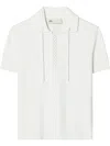 Tory Burch Laced Polo Top In White