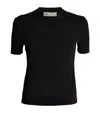 Tory Burch Lacehole Logo T-shirt In Black