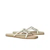 Tory Burch Bombe Miller Medallion Espadrille Sandals In White