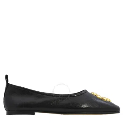 Tory Burch Ladies Perfect Black Leather Eleanor Ballet Flats