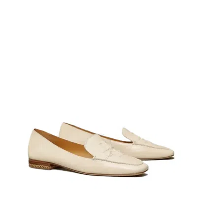 Tory Burch Cream Leather Loafers In New Cream