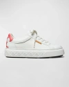 TORY BURCH LADYBUG BICOLOR LEATHER LOW-TOP SNEAKERS