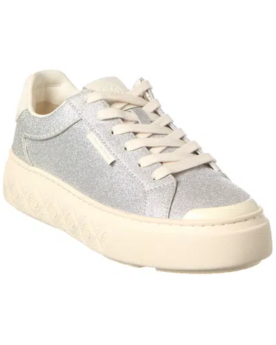 Tory Burch Ladybug Glitter Leather Sneaker In White