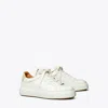 Tory Burch Ladybug Bicolor Leather Low-top Sneakers In Purity/future White/rose Gold