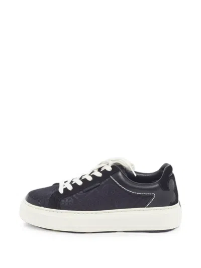 Pre-owned Tory Burch Ladybug T Monogram Sneakers In Black
