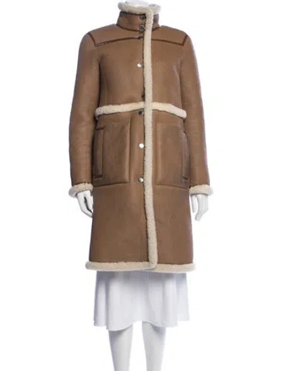 Pre-owned Tory Burch Lamb Fur Coat In Neutrals