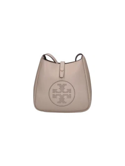 Tory Burch Lamb Leather Mini Bag With Cow Leather Lining In Grey