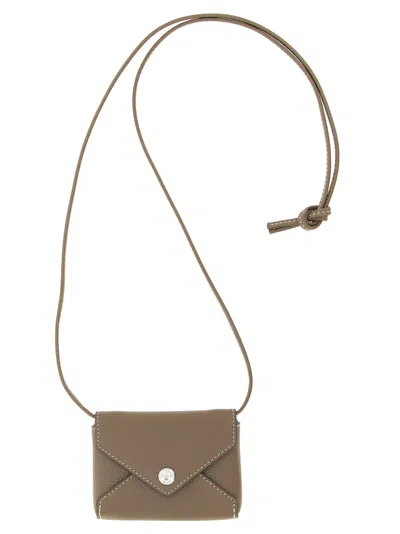 Tory Burch 'lanyard' Card Holder In Brown