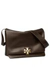 Tory Burch Large Charlie Logo Shoulder Bag In Brown