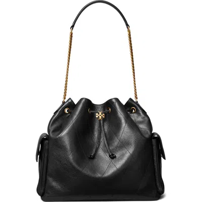 Tory Burch Large Charlie Quilted Leather Drawstring Shoulder Bag In Pattern
