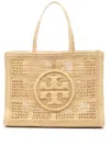 Tory Burch Hand-crocheted Rectangular Tote Dual Handles In Neutral