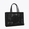 Tory Burch Large Ella Hand-crocheted Tote In Black