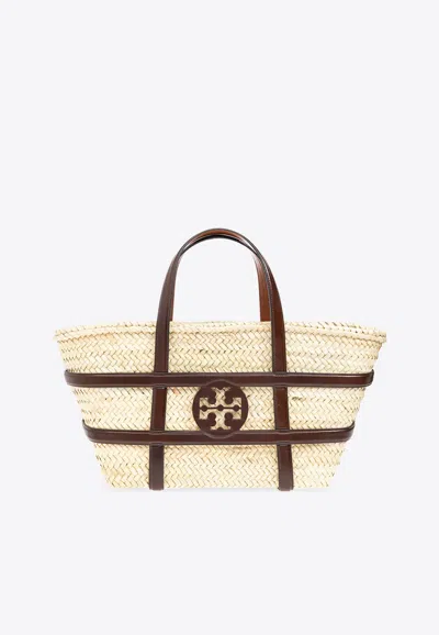 Tory Burch Large Ella Straw Basket Bag In White
