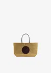 Tory Burch Ella Twist Nylon Shoulder Bag With Maxi Logo Patch On The Front In Sand