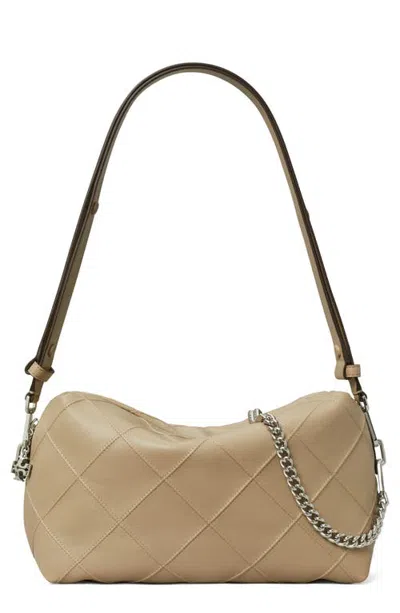 Tory Burch Large Fleming Leather Crossbody In Soft Cement