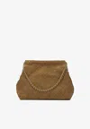 Tory Burch Large Fleming Soft Suede Shoulder Bag In Brown