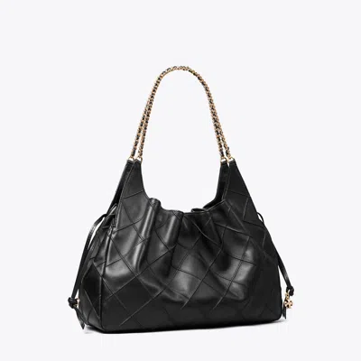 Tory Burch Large Fleming Tote In Black