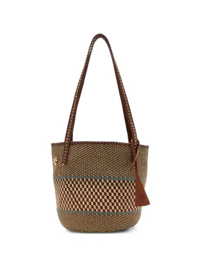 Tory Burch Large Handwoven Basket Tote Bag In Brown