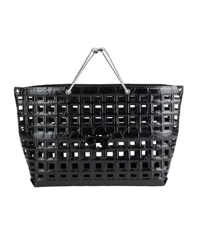Tory Burch Large Leather Tote Bag In Black