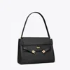 Tory Burch Structured Leather Shoulder Bag With Gold-tone Clasp