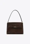 Tory Burch Large Lee Radziwill Shoulder Bag In Brown