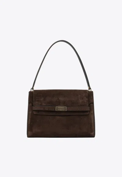 Tory Burch Large Lee Radziwill Shoulder Bag In Brown