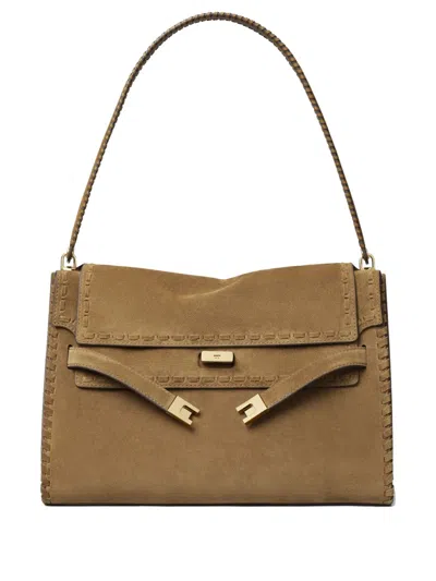 Tory Burch Large Lee Radziwill Shoulder Bag In Brown